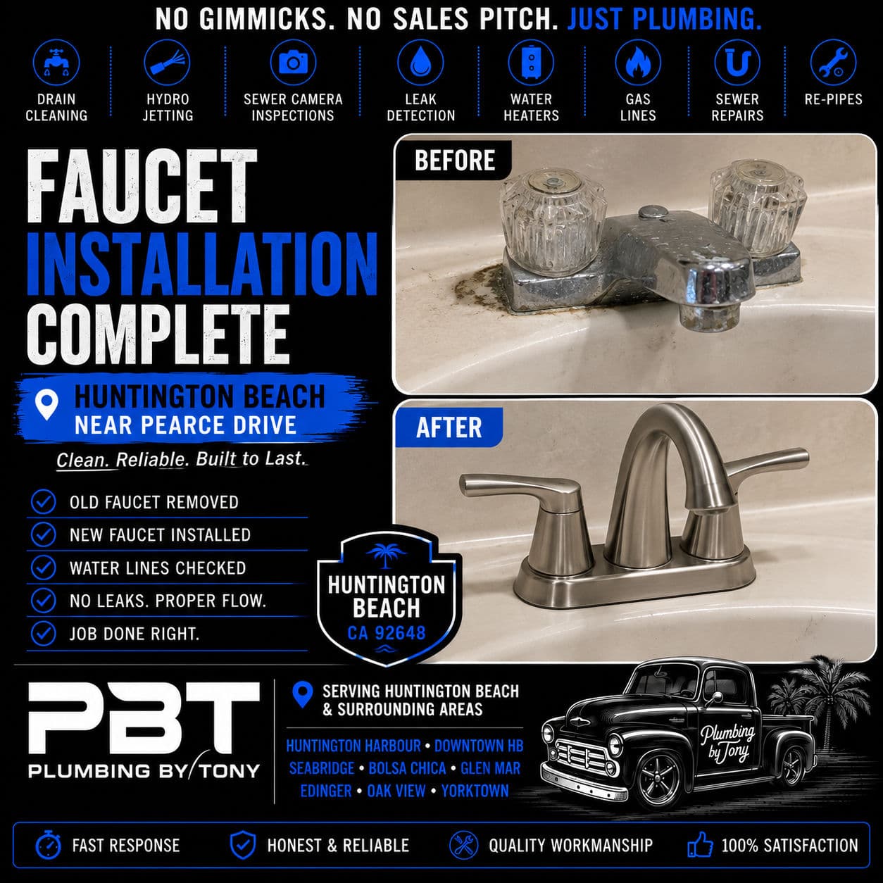 Bathroom Faucet Installation Completed in Huntington Beach image