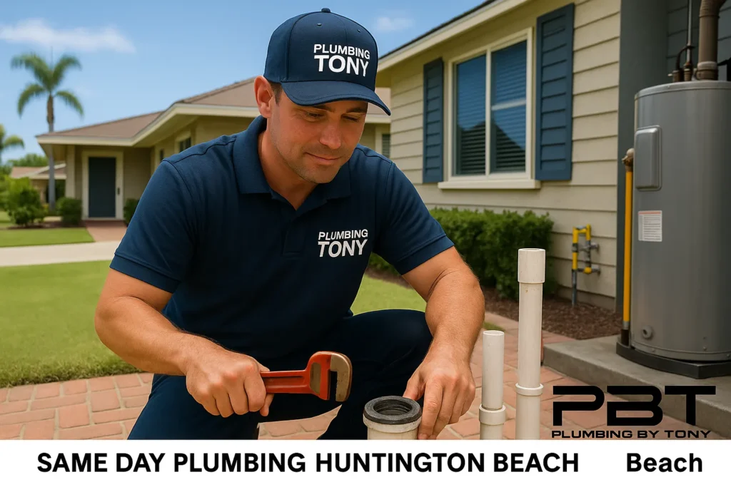 Plumbing by Tony technician offering same-day emergency plumbing services in Huntington Beach.