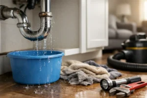 after a pipe leak at home