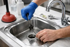 Clean out a drain at home