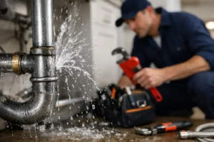 Plumber for burst pipe