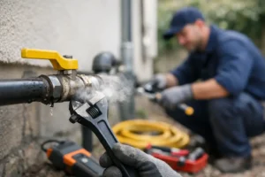 Gas line leak repair