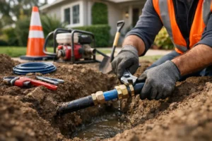 Water line repair costa